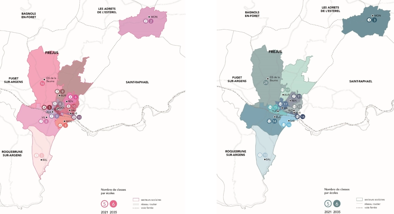 Illustration: Prospective pour les groupes scolaires de la ville de Fréjus 